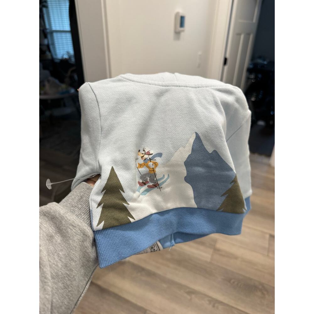 Disney Baby Mickey Mouse and Goofy Holiday Homestead Zip Hoodie Ski NEW 0-3 - Picture 3 of 3